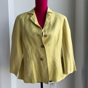 Jones New York Linen Yellow blazer Size 12